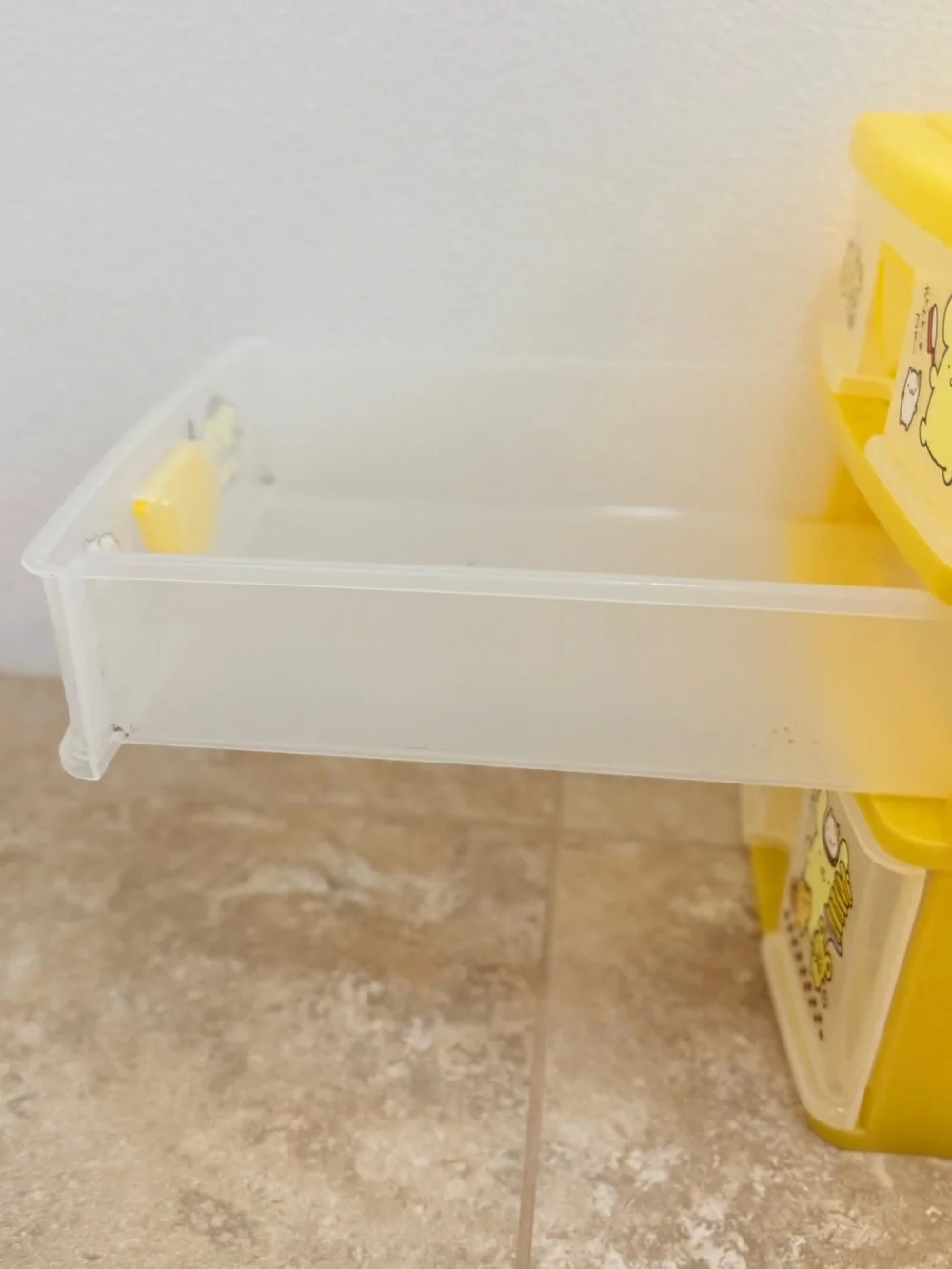 Large Sanrio Pompompurin Plastic Chest box  organizer drawers 2000 Vintage